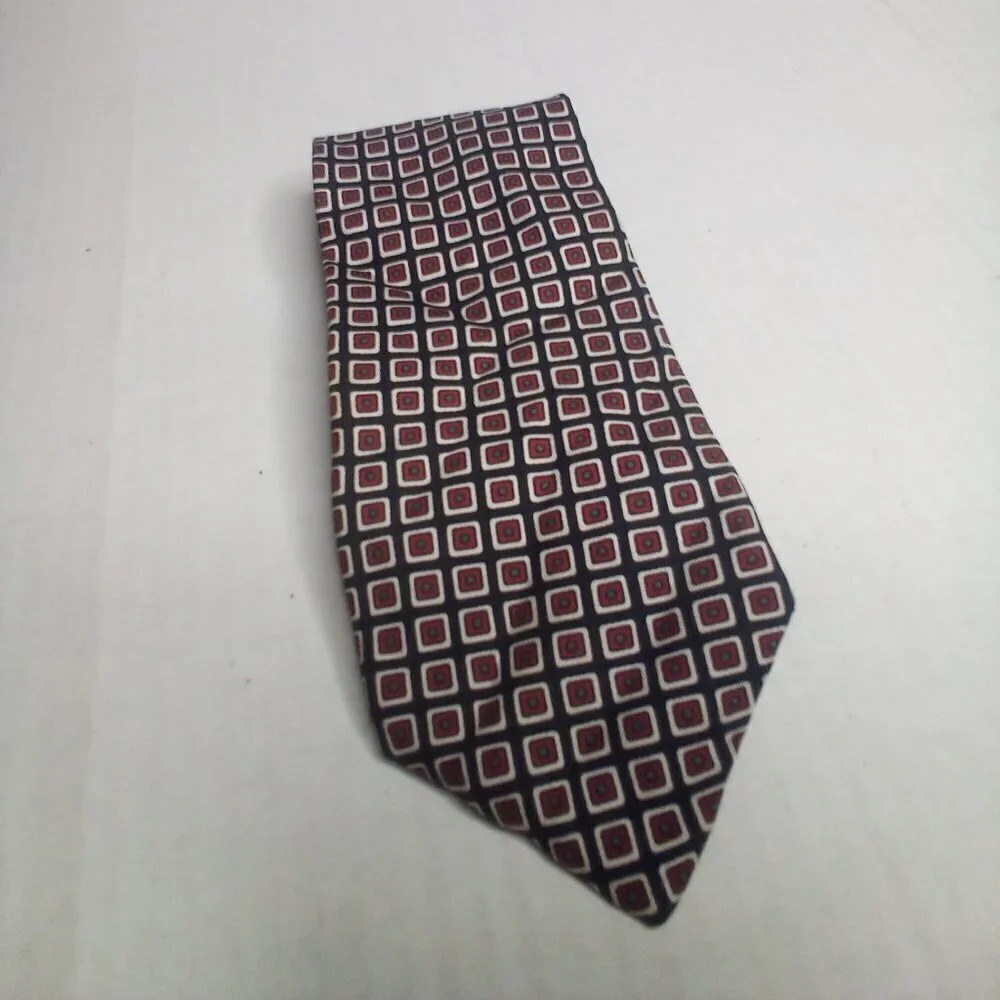 Reys & Rockwood Tie Necktie 100% Silk Black Red